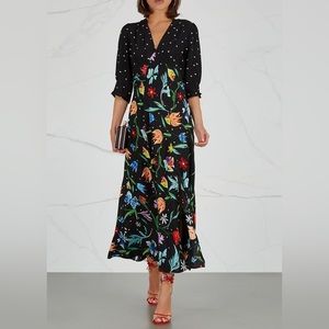 Martha Mixed Tulip Dress by RIXO (Size S/UK 10)